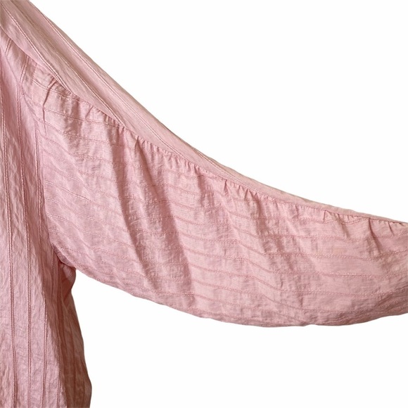ZARA Pink Textured Ruffled Neckline Blouse - Picture 5 of 6